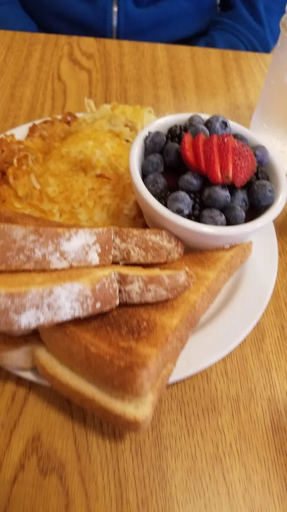 Toast Fresh Fruit and Hash Browns